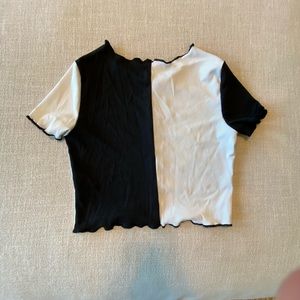 Romwe black and white crop top